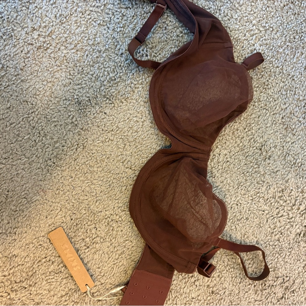 SKIMS Brown Sheer Bra